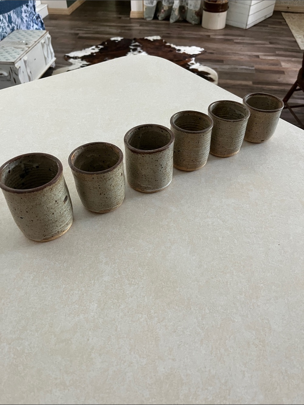 Speckled Cream Ceramic  Glasses - Set of 6